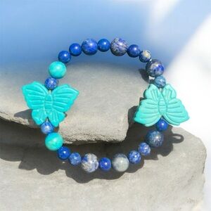 Lapis Lazuli Butterfly Beaded Bracelet